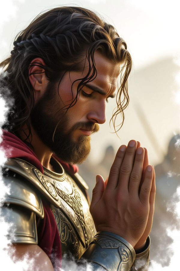 Nephite warrior praying