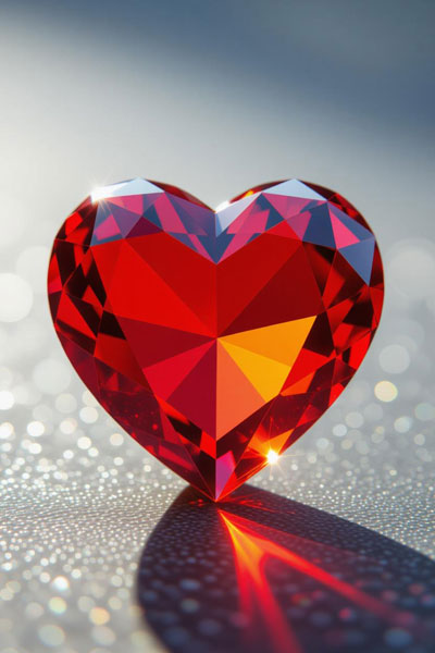 red crystal heart